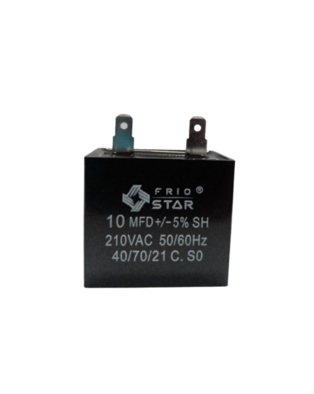Capacitor Cuadrado 10 MF 210VAC 2 Pata