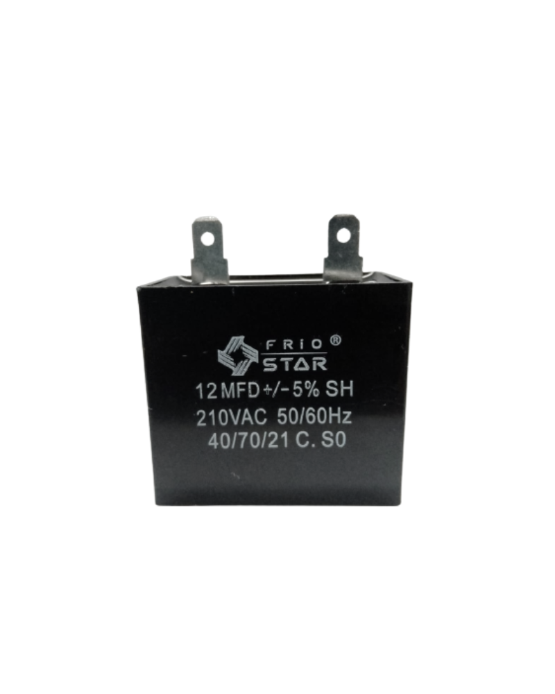 Capacitor Cuadrado 12 MF 21VAC 2 Pata