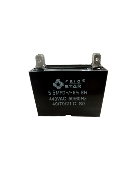 CAPACITOR CUADRADO 5.5 MF 440V 2 PATA